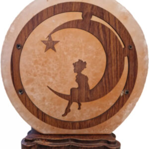 Heksen markt 11 Zoutsteen lamp fairy moon rond deco incl. elektra