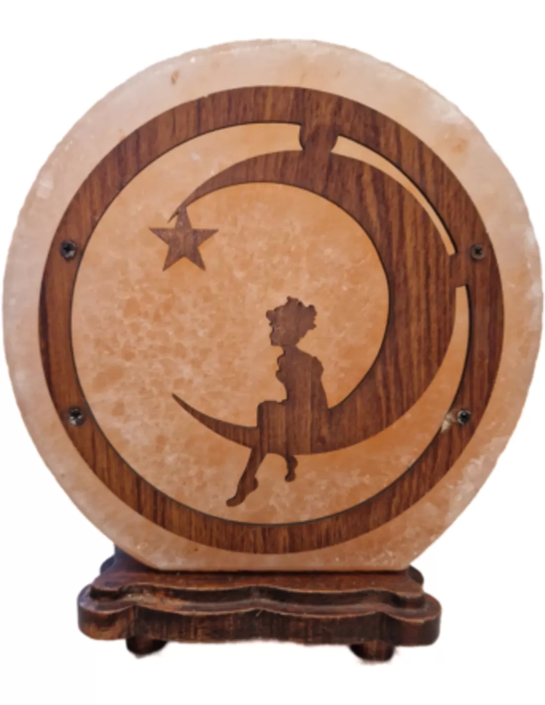 Zoutsteen lamp fairy moon rond deco incl. elektra 1 Zoutsteen lamp fairy moon rond deco incl. elektra