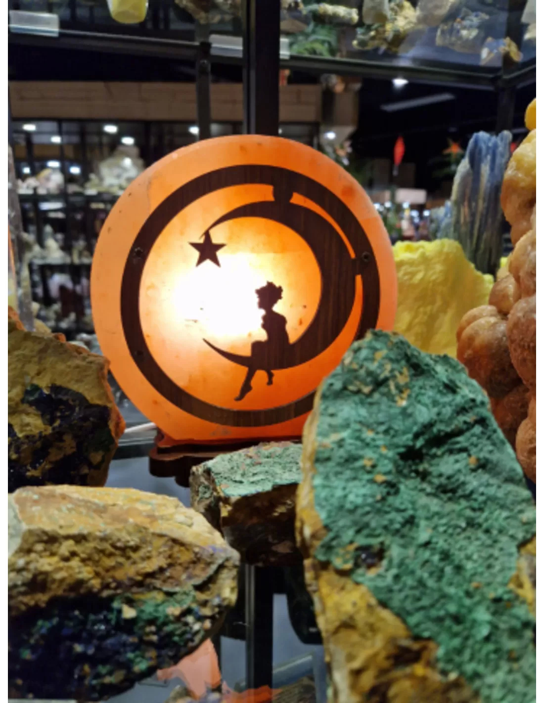 Zoutsteen lamp fairy moon rond deco incl. elektra 2 Zoutsteen lamp fairy moon rond deco incl. elektra - Afbeelding 2