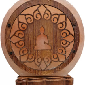 Heksen markt 3 Zoutsteen lamp meditatie boeddha rond deco incl. elektra