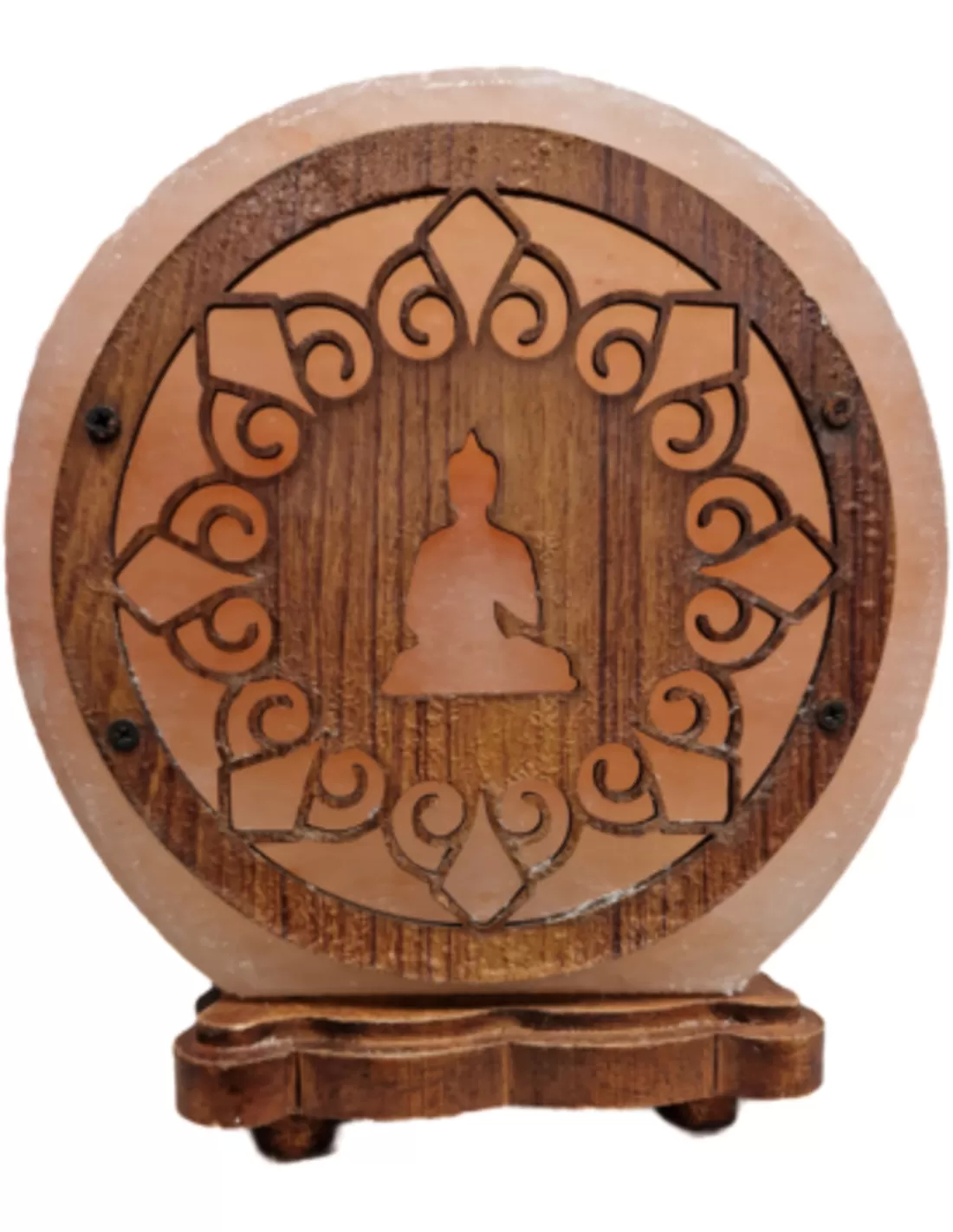 Zoutsteen lamp meditatie boeddha rond deco incl. elektra 1 Zoutsteen lamp meditatie boeddha rond deco incl. elektra