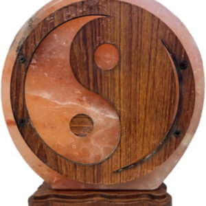 Heksen markt 4 Zoutsteen lamp rond deco yin yang incl. elektra