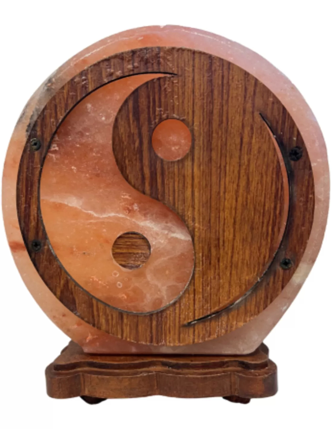 Zoutsteen lamp rond deco yin yang incl. elektra 1 Zoutsteen lamp rond deco yin yang incl. elektra