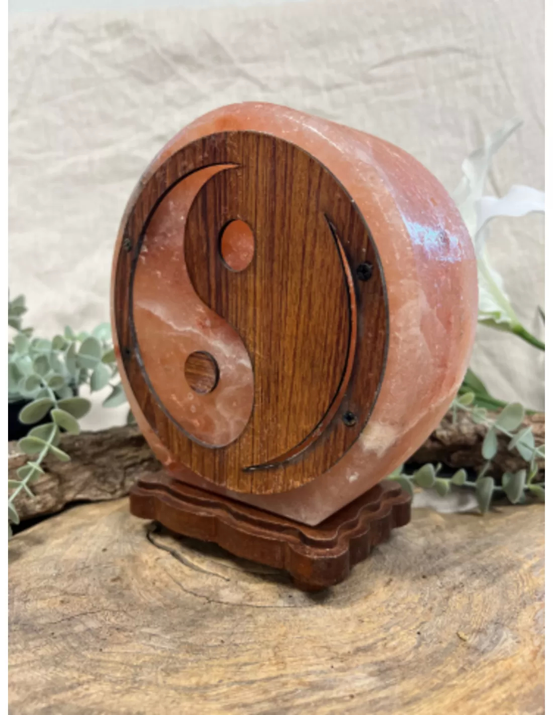 Zoutsteen lamp rond deco yin yang incl. elektra 4 Zoutsteen lamp rond deco yin yang incl. elektra - Afbeelding 4