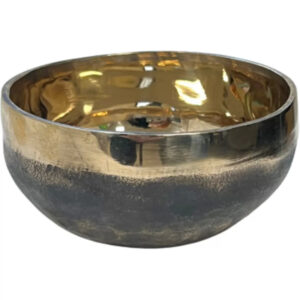 Klankschaal ishana goud/zwart 10-11 cm
