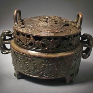Zwaar Bronzen feniks  wierook brander van de antiek collectie