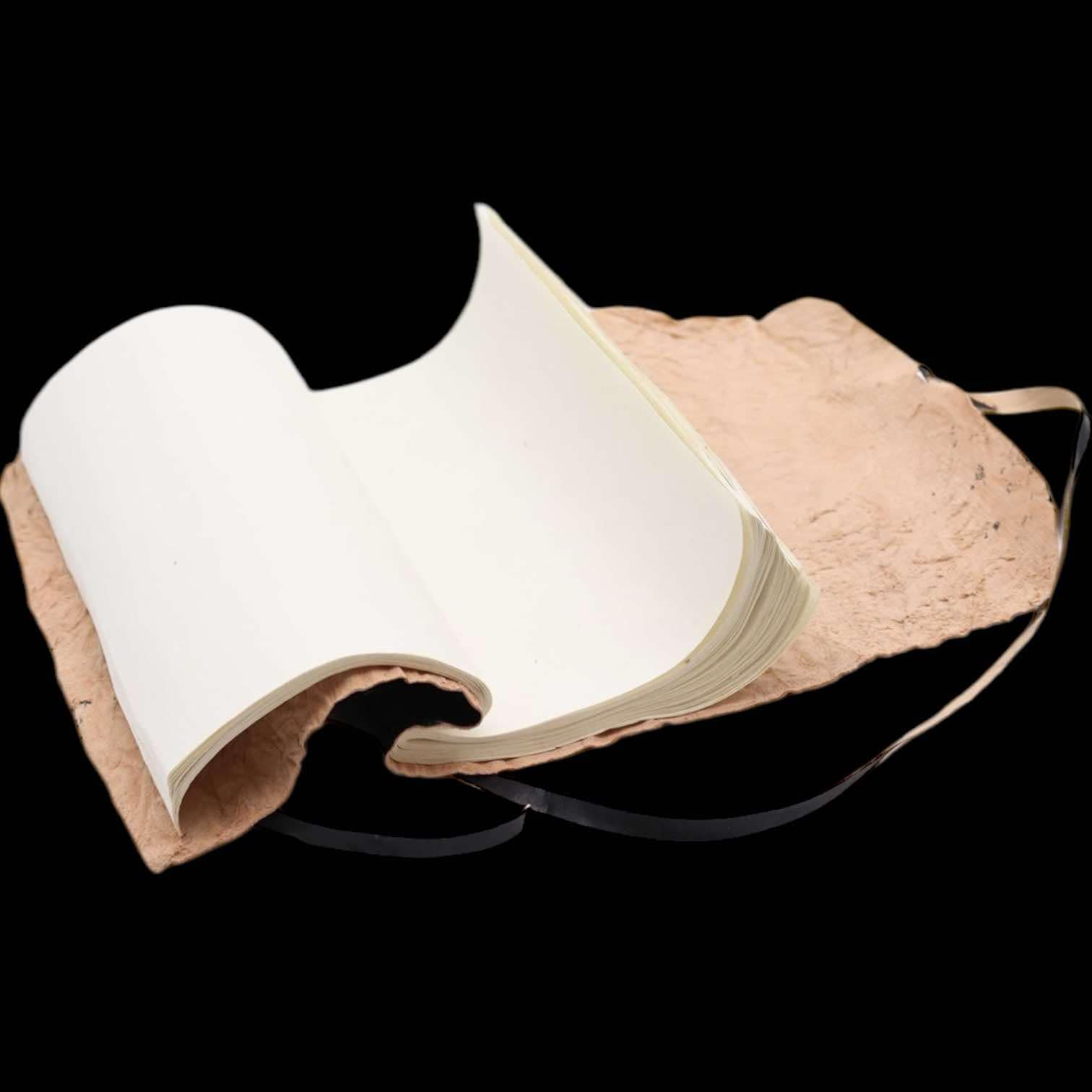 Notitieboek oprolbaar leer zwart 2 Notitieboek oprolbaar leer zwart - Afbeelding 2