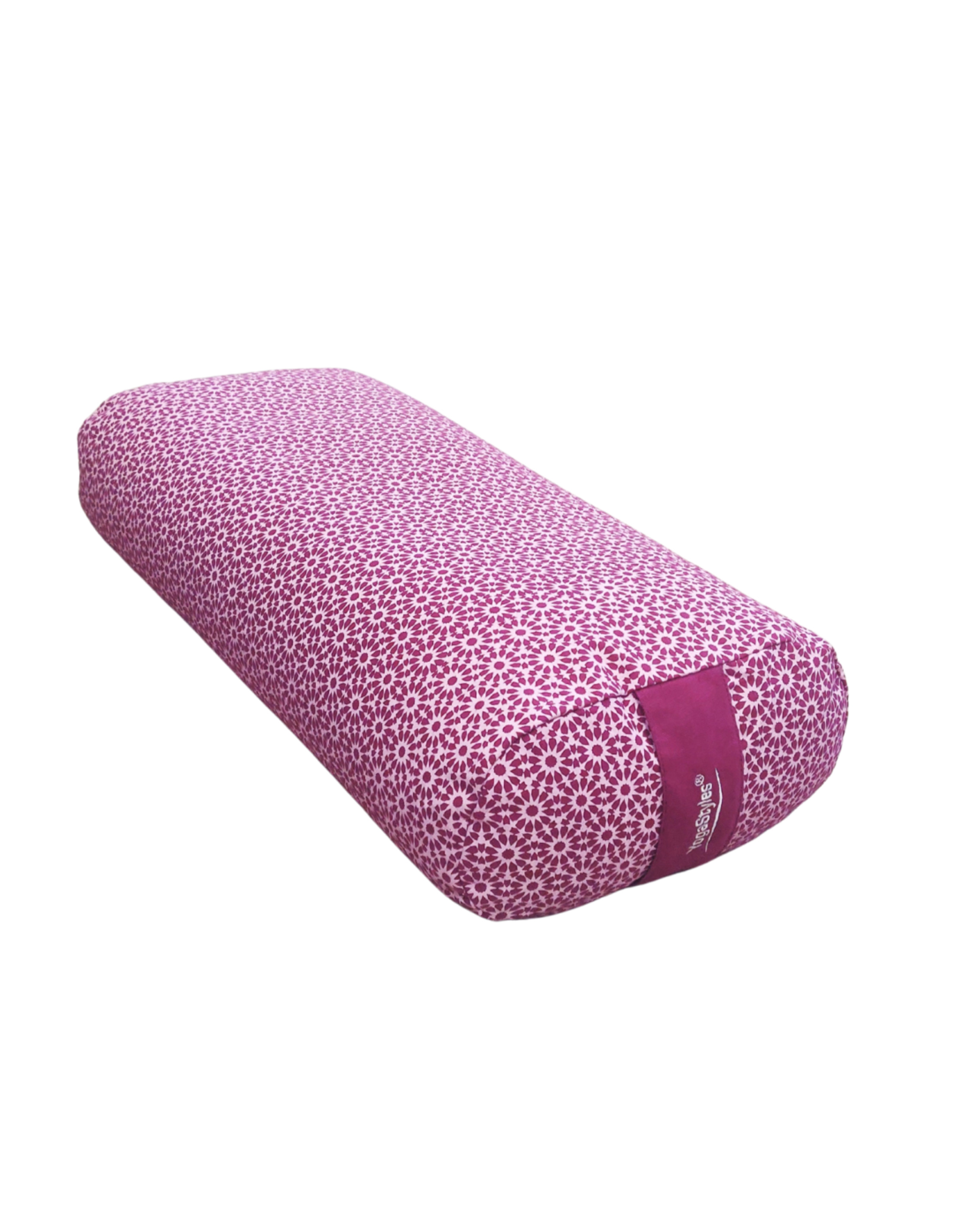 YogaStyles Bolster ovaal - bordeaux met roze 1 YogaStyles Bolster ovaal - bordeaux met roze