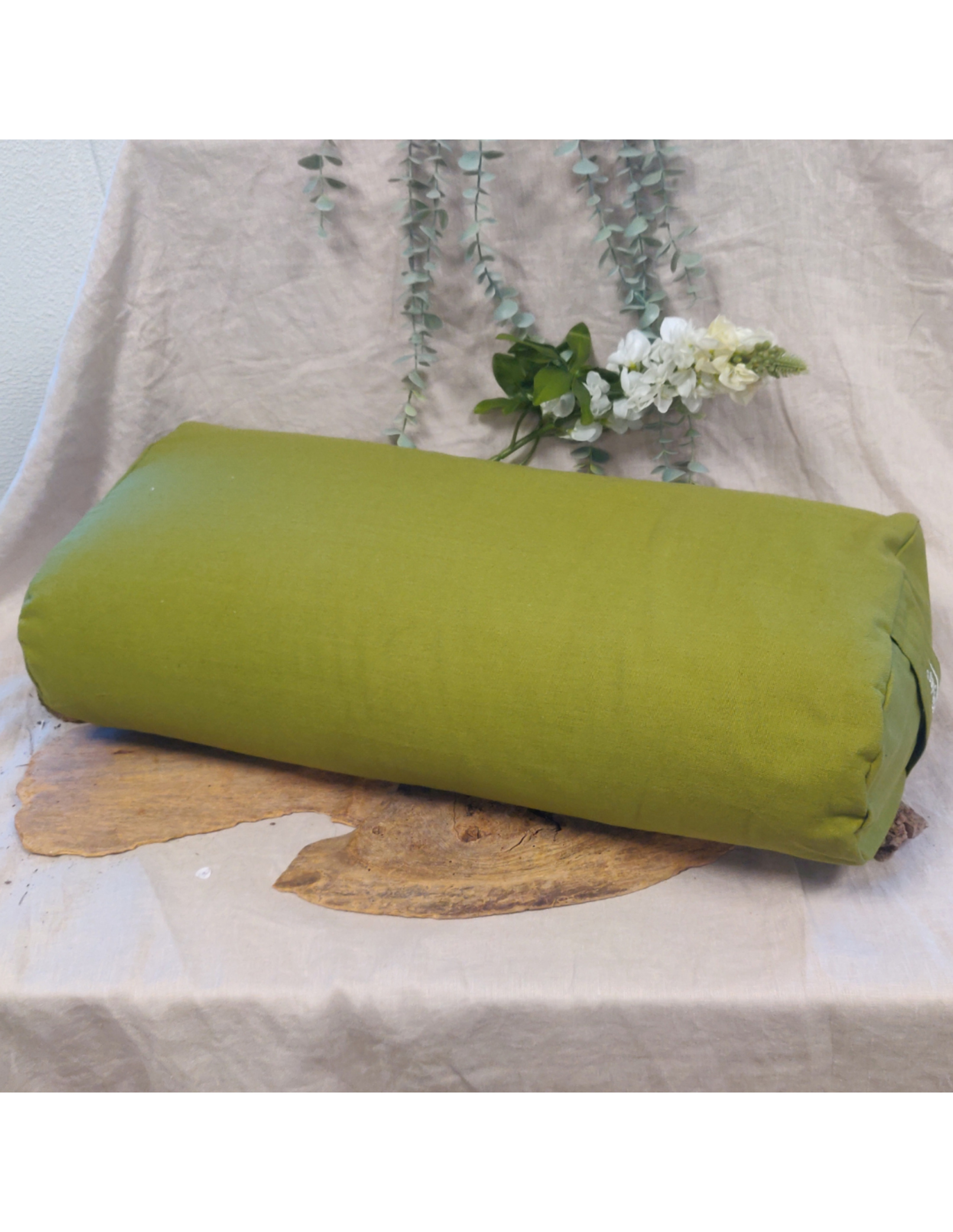 YogaStyles Design Bolster - Ovaal Olijfgroen 2 YogaStyles Design Bolster - Ovaal Olijfgroen - Afbeelding 2