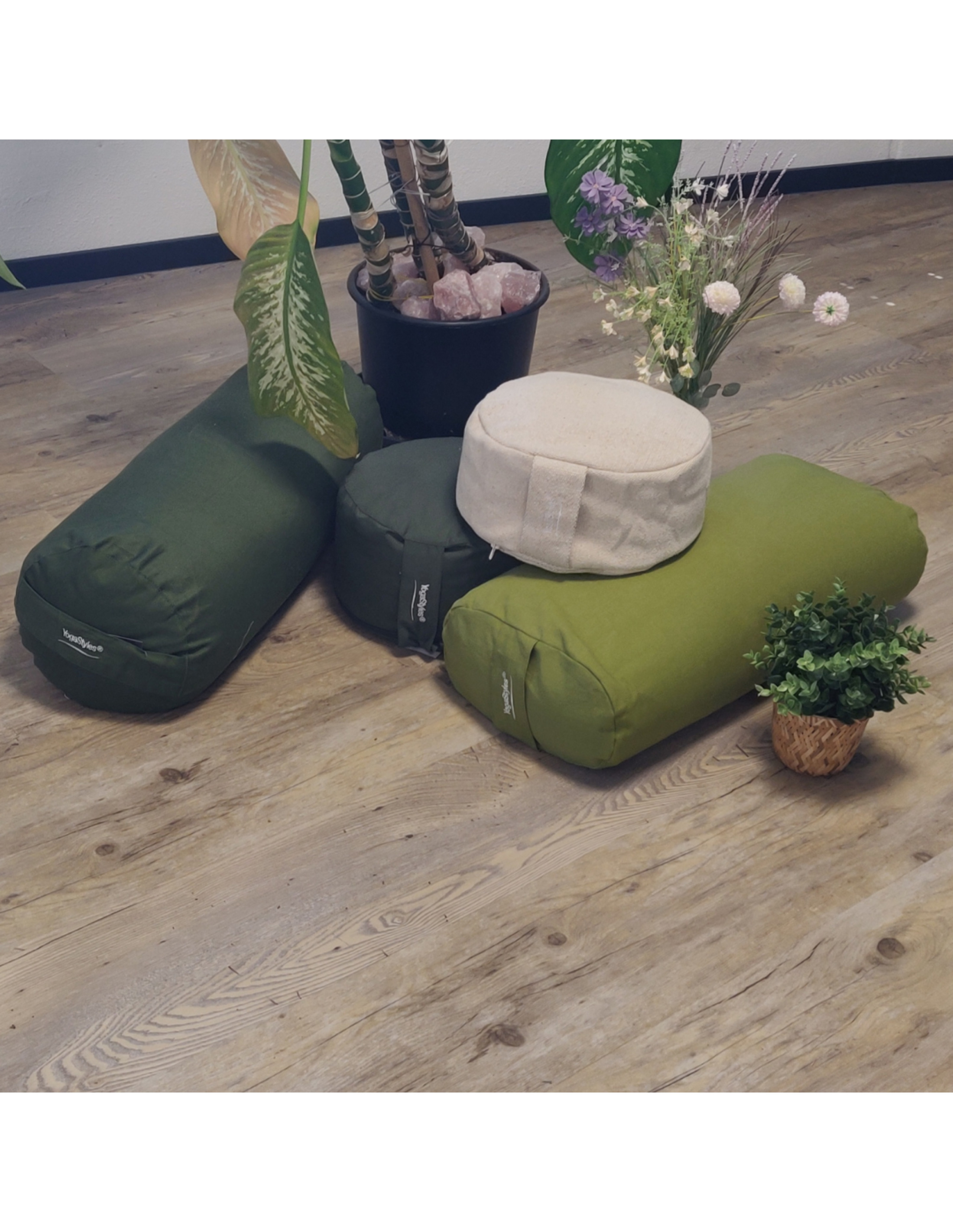 YogaStyles Design Bolster - Ovaal Olijfgroen 4 YogaStyles Design Bolster - Ovaal Olijfgroen - Afbeelding 4