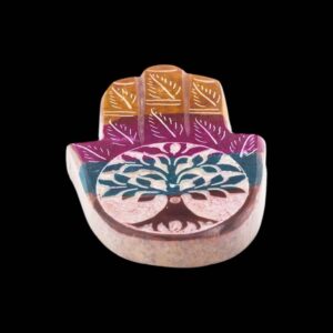 Zeepsteen wierookhouder hamsa levensboom