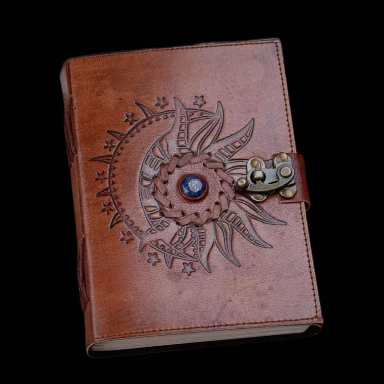 Leren notitieboek maan en zon 1 Leren notitieboek maan en zon