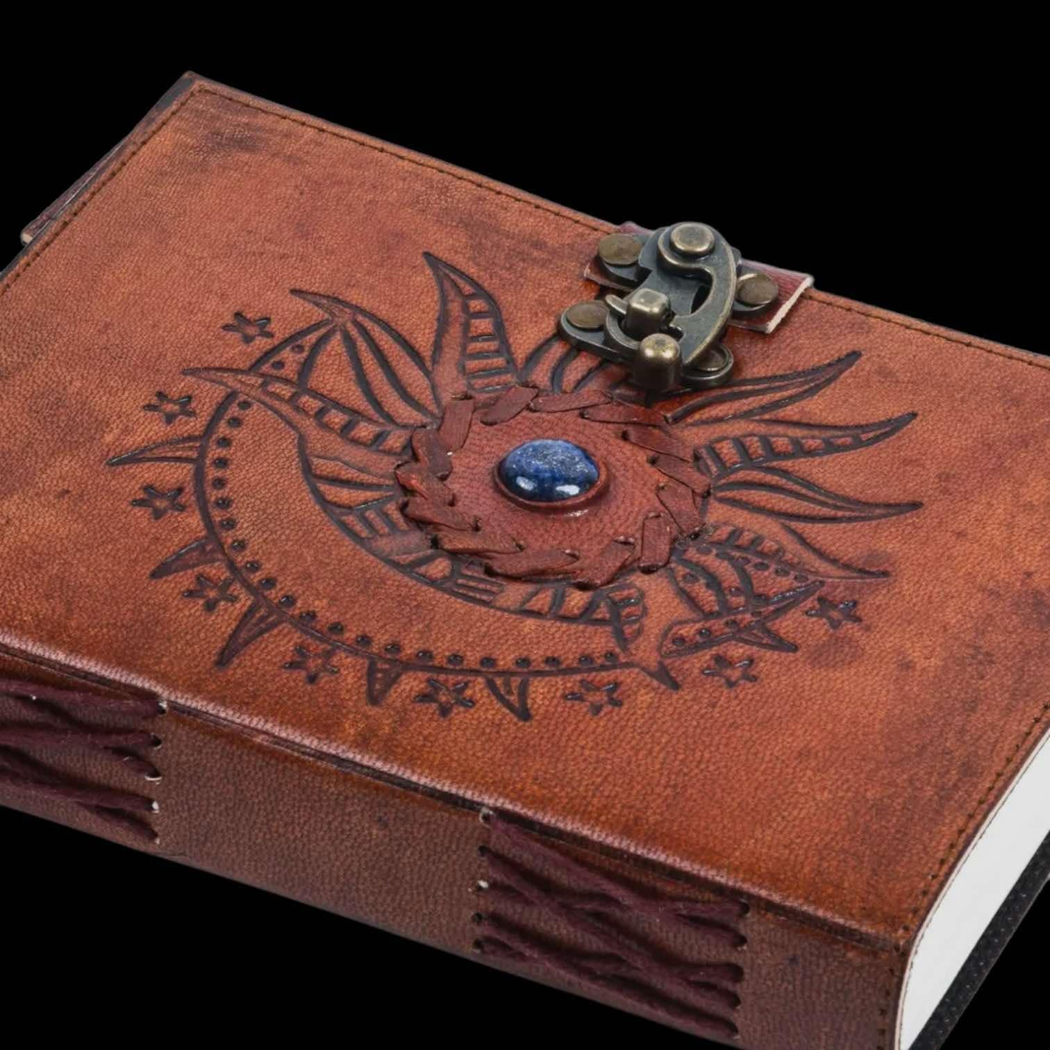 Leren notitieboek maan en zon 2 Leren notitieboek maan en zon - Afbeelding 2